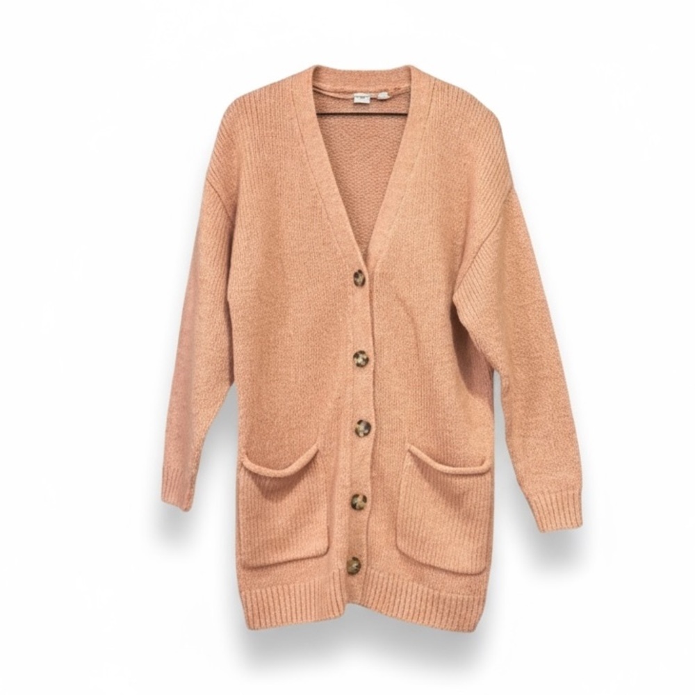 Gap Long Wool Blend Drop Shoulder Oversized Cardigan Sweater Pockets  XS